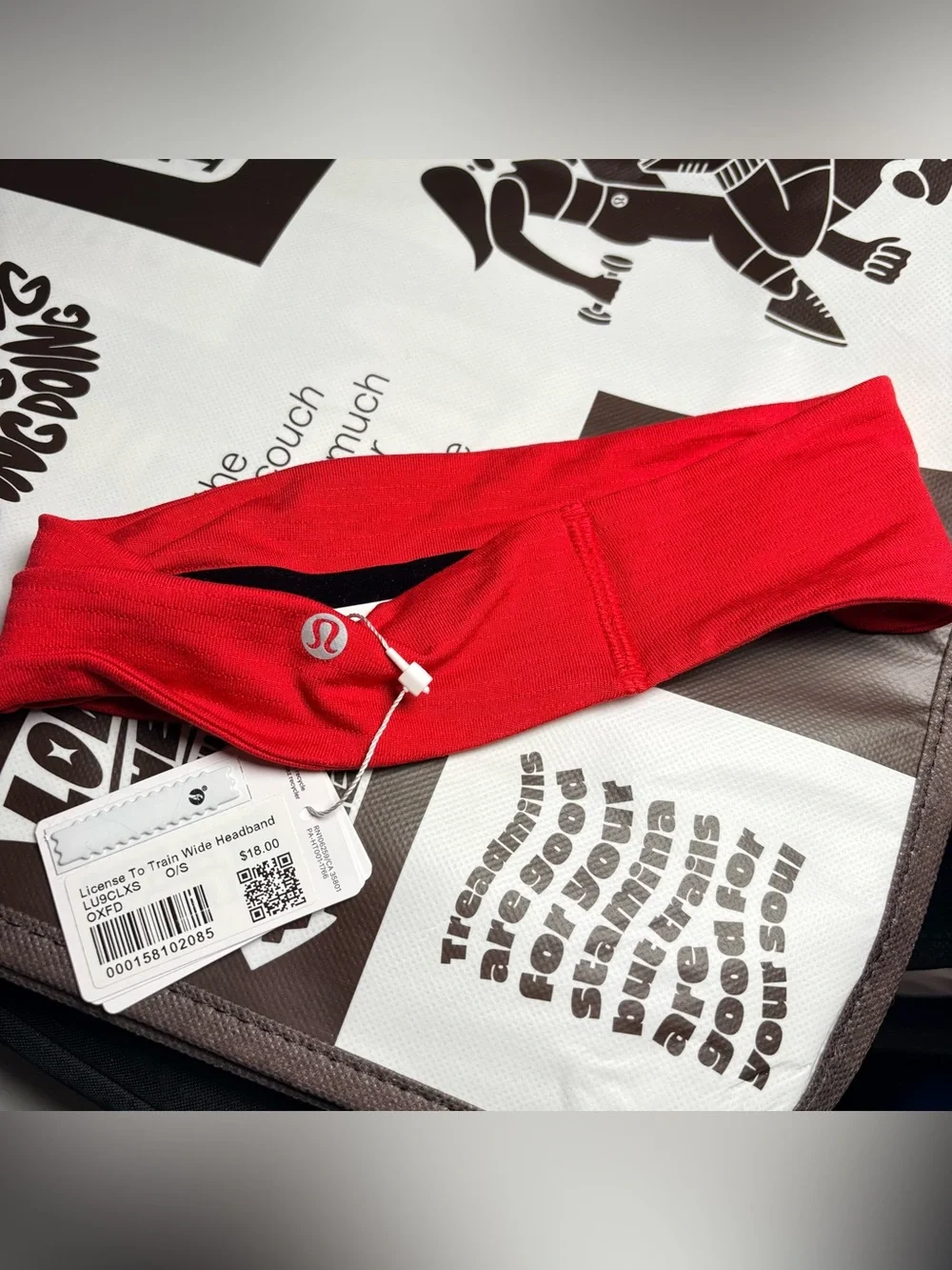 Lululemon License To Train Wide headband. NWT Oxford Red